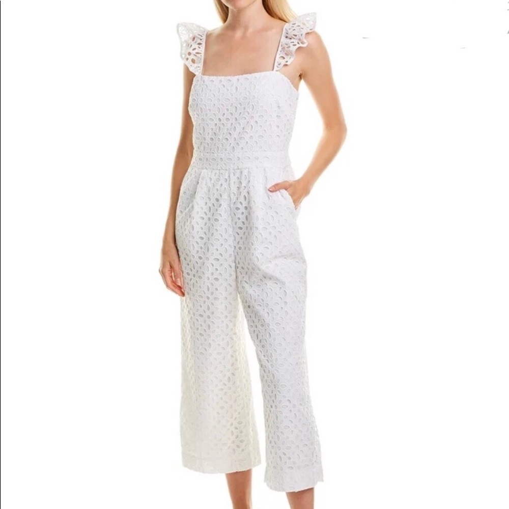 J. Crew White Eyelet Jumpsuit